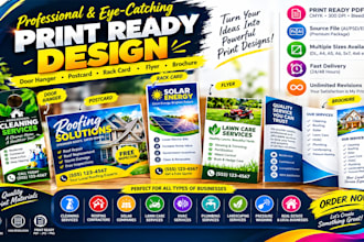 design print ready door hanger postcard rack card flyer and brochure