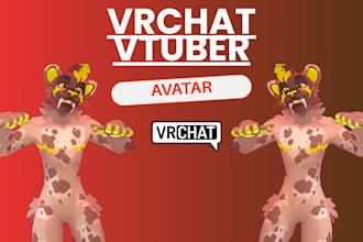 custom 3d furry vtuber model, nsfw vrchat avatar, unity 3d model, vr charcter