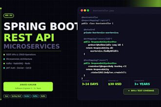 develop java spring boot rest apis and microservices for your backend