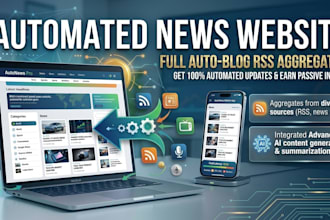 build automated news website, aggregator website and auto news portal