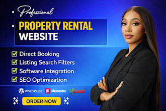 build property management website, short term rental, vacation rental website