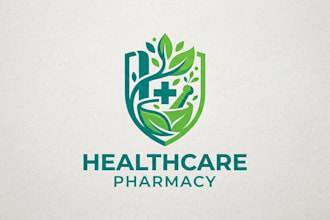 design a clean and professional pharmacy logo