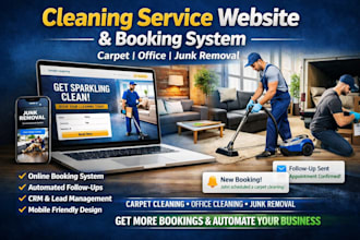 cleaning business website cleaning online booking follow up automation