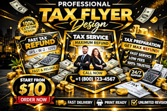 design professional tax flyer for tax preparation services