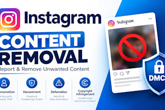 remove impersonation, harassment, defamation, and copyright content on instagram