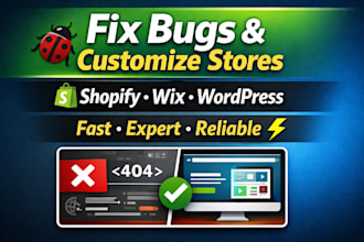 fix shopify wix divi duda bugs theme errors checkout payment and customization