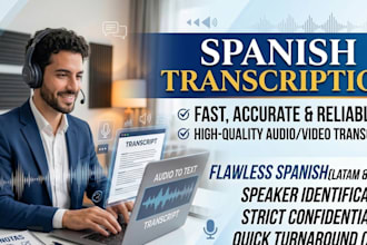 transcribe your spanish audio or video