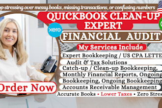 do quickbooks online bookkeeping, cleanup, and monthly financial reports