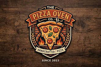design a delicious and eye catching pizza logo