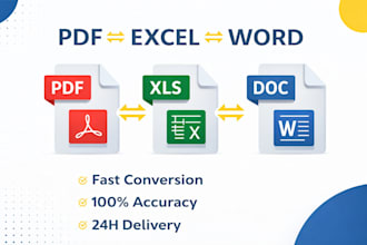 convert PDF to excel or word and word or excel to pdf