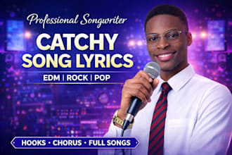 write original melody and song lyrics for your edm, rock or pop song