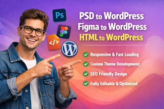 do PSD to wordpress, figma to wordpress, HTML to wordpress