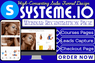 setup systeme io course webinar registration sales landing page lead capture