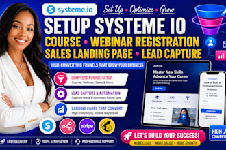 setup systeme io course webinar registration sales landing page lead capture