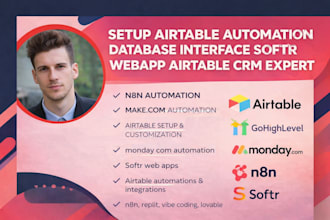 airtable database, softr webapp airtable expert , airtable automation n8n openai