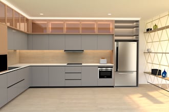create luxury 3d kitchen design with realistic rendering