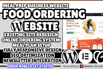 food ordering website meal prep website online food ordering website