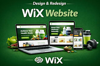 design and redesign wix nutrition and supplement website, online store