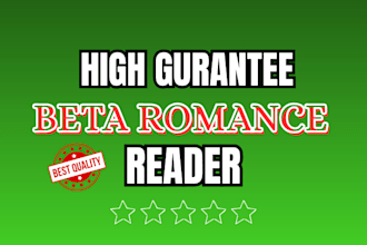 beta read your romance or fantasy manuscript and critique romance