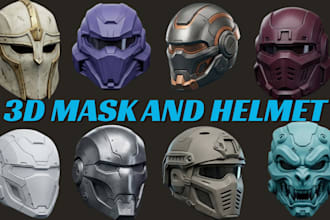design wearable 3d mask custom 3d helmet 3d cosplay mask 3d head  for printing