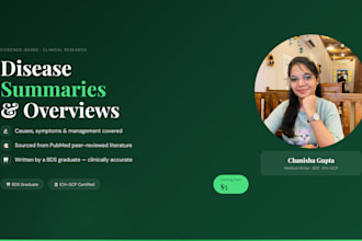 write an evidence based disease summary and medical overview
