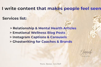 write relationship and mental health blog posts
