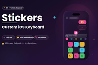 develop ios custom keyboard app with stickers, gifs