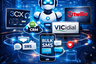install siptrunks with 3cx, twilio, telynex, vicidials, plivo ivr setup bulk sms
