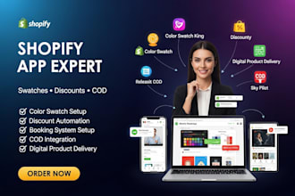 setup shopify color swatch king discounty booking app releasit cod sky pilot app