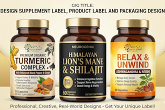design supplement label, product label and packaging design
