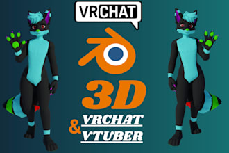 create custom 3d furry nsfw vrchat avatar vrc character 3d furry vtuber model
