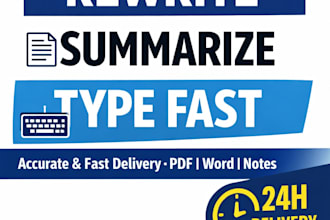 rewrite, summarize, type your documents fast and accurately