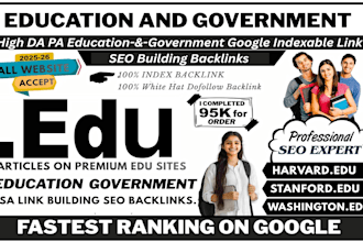build high quality educational government backlinks for SEO