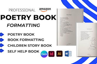 do poetry book formatting, poem children story book, book illustration