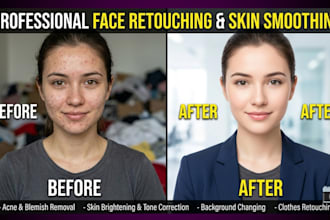 do professional face retouching and skin smoothing