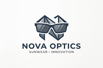 design a stylish and modern sunglasses brand logo