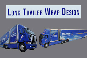create long trailer, box trailer, van wrap, truck and  any vehicle wrap design