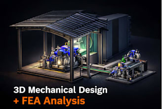 3d mechanical part modeling and fea structural analysis