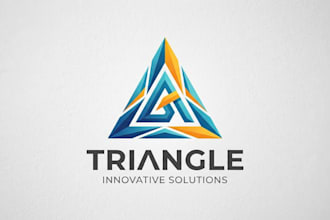design a modern and geometric triangle logo for your brand