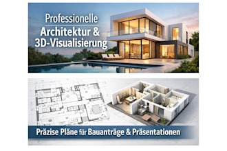 architekturplan, visualisierung, technische konzepte