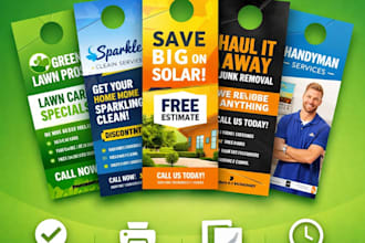 design lawn care cleaning solar junk removal handyman event doortag