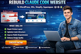 build or fix claude code website to wordpress wix or squareaspace clean export