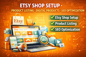 do etsy shop setup product listing digital products SEO optimization