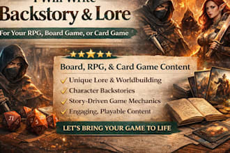 write the backstory and lore of your rpg, card, board games