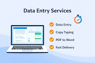 do data entry, copy typing and file conversion quickly