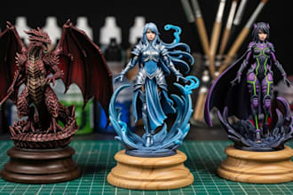 3d print and paint anime figure diorama miniature stl model with 4k 8k resin fdm