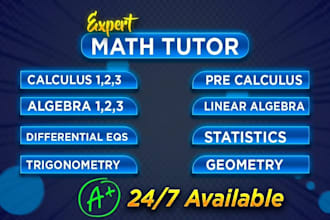 tutor you mathematics,statistics and calculus