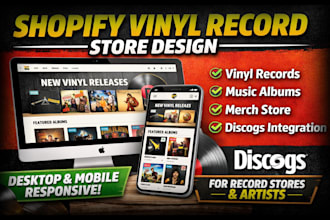 design music album store vinyl record shopify store with discogs integration