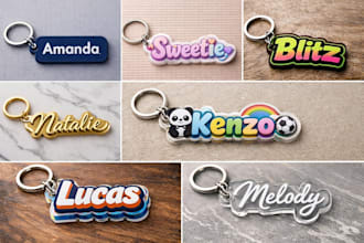 make 2d image for keychain to 3d keychain