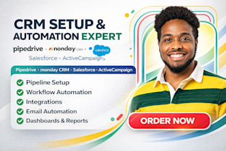 setup pipedrive monday sales CRM activecampaign automation and workflow expert